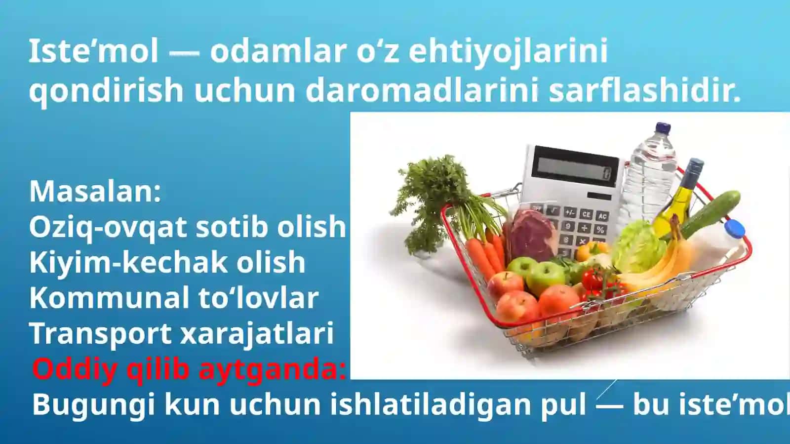 Iste’mol, Jamg’arma va investitsiyalar 3