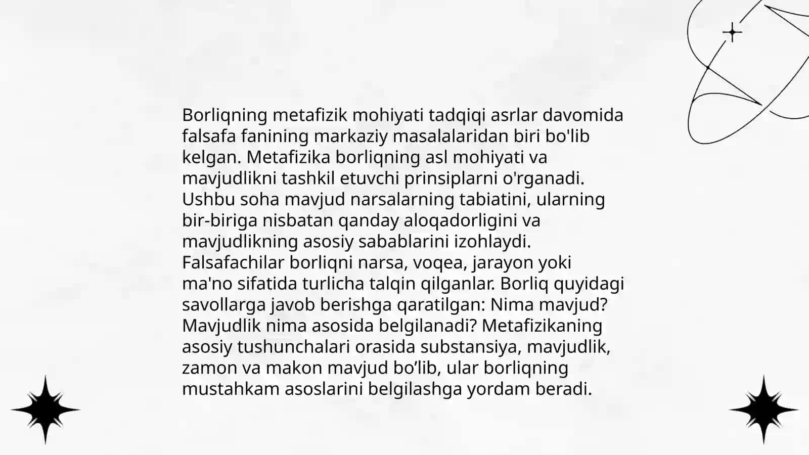 Borliqning metafizik mohiyati 3