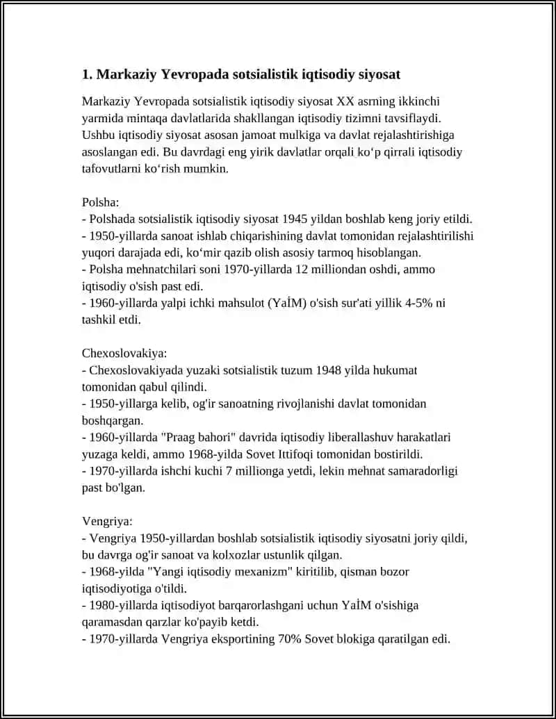 SOTSIALISTIK IQTISODIYOT TO'G'RISIDAGI FIKRLAR MARKAZIY YEVROPA TALIMOTI 3