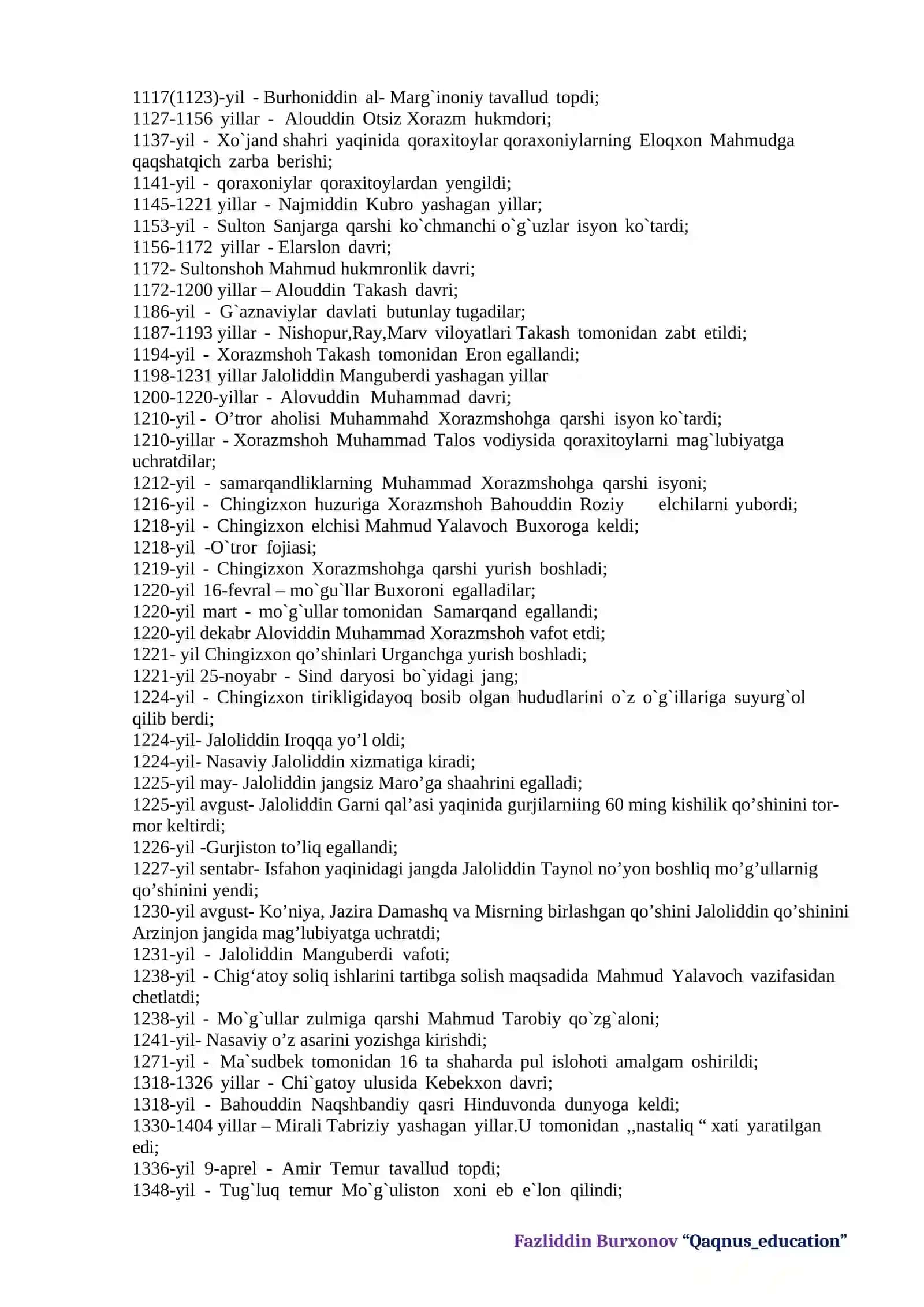 7-sinf O`zbekiston tarixi xronologiyasi 3
