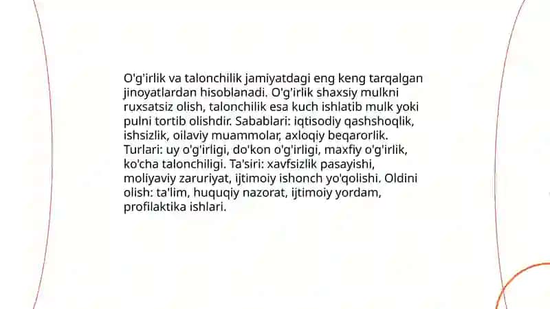 Og'ishgan xulq ko'rinishlari 3
