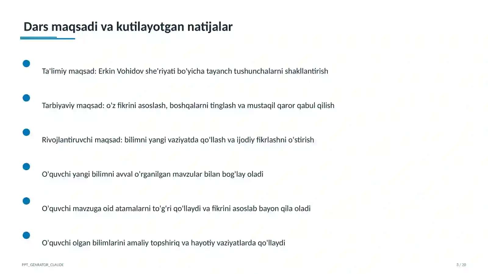 Erkin Vohidov she'riyati (8-sinf) 3