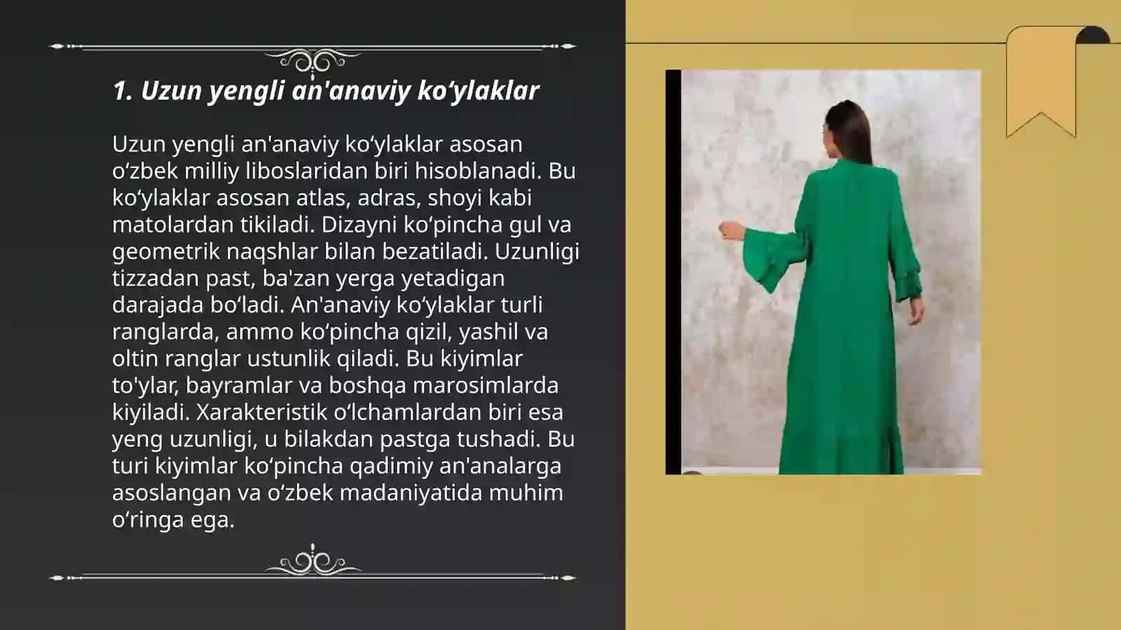 Uzun yengli an'anaviy koʻylaklar 3