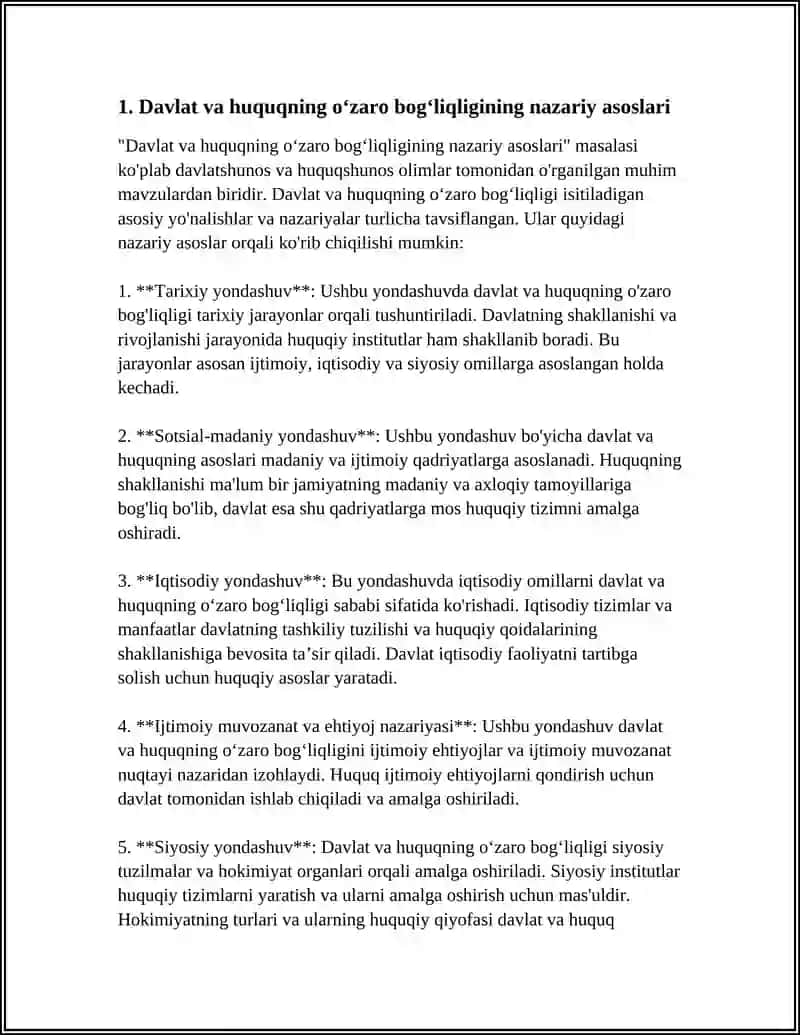 DAVLAT VA HUQUQNING BIR BIRIGA OʻZARO BOGʻLIQLIGI 3