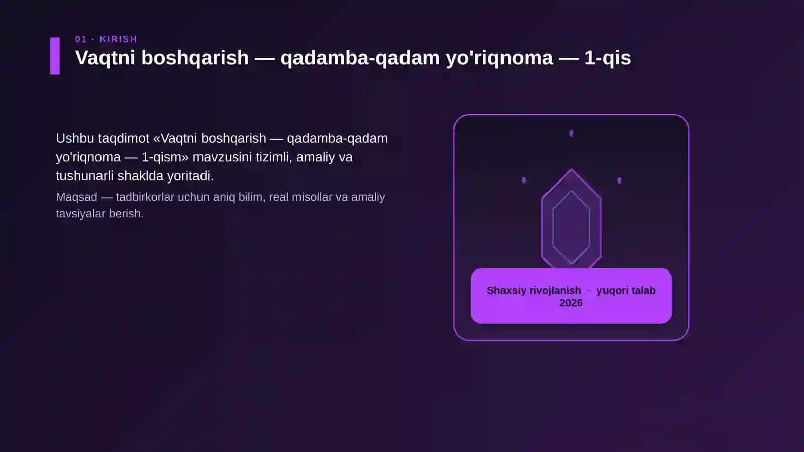 Vaqtni boshqarish — qadamba-qadam yo'riqnoma — 1-qism 3