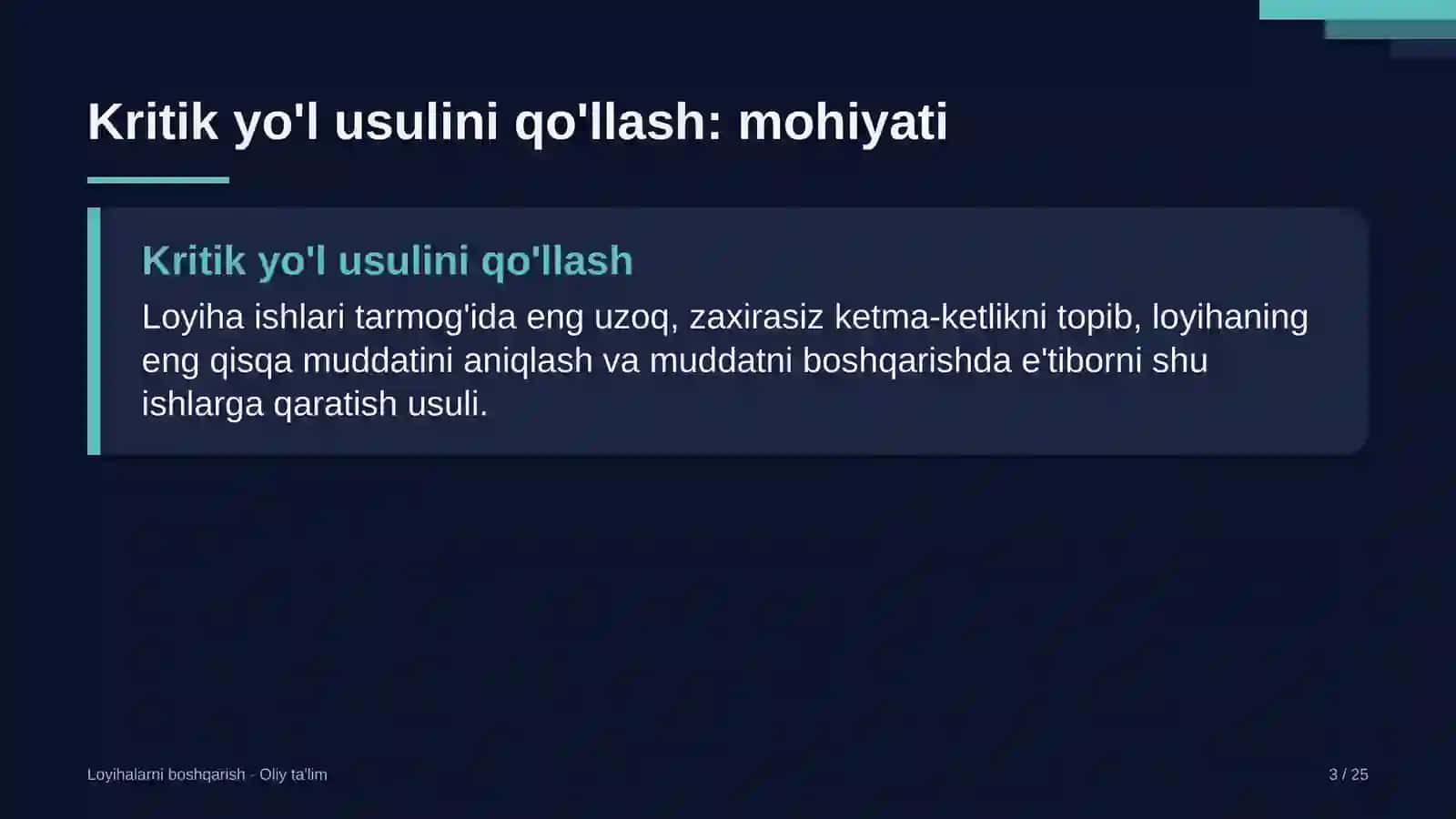 buyumlar interneti sohasida kritik yo'l usulini qo'llash 6645 3