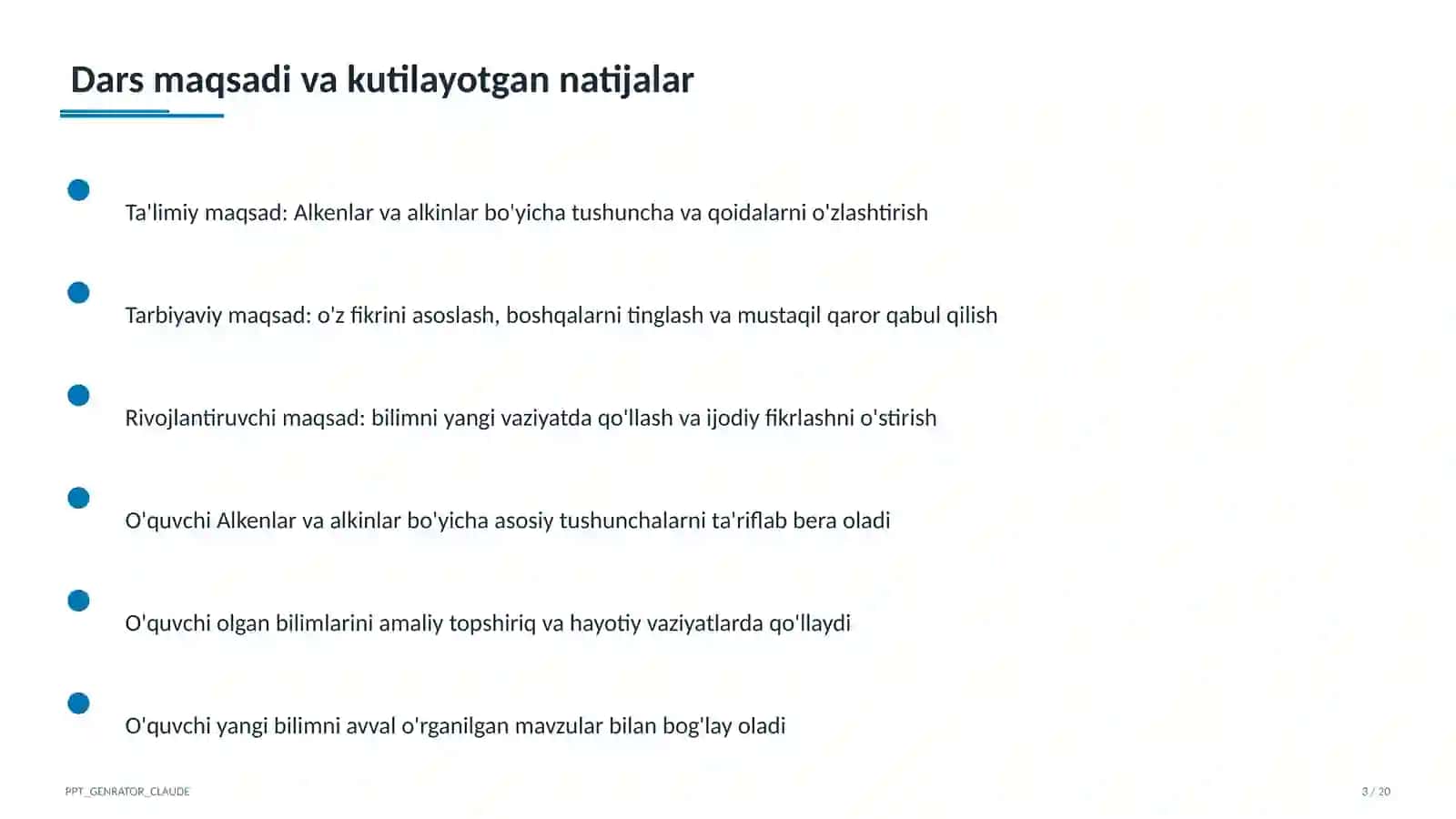 Alkenlar va alkinlar (10-sinf) 3