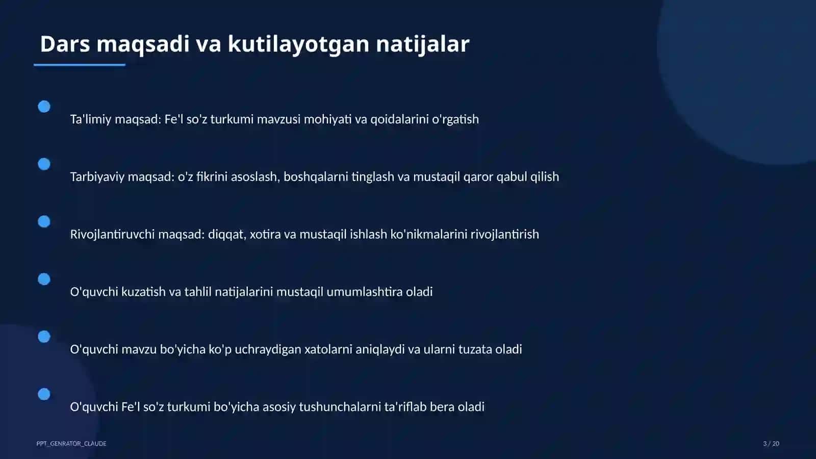 Fe'l so'z turkumi (3-sinf) 3