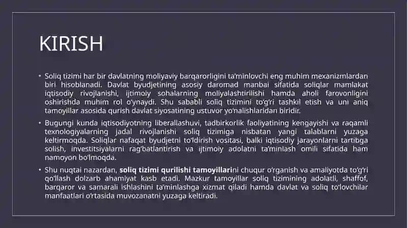 Soliq tizimi qurilishi tamoyillari 3