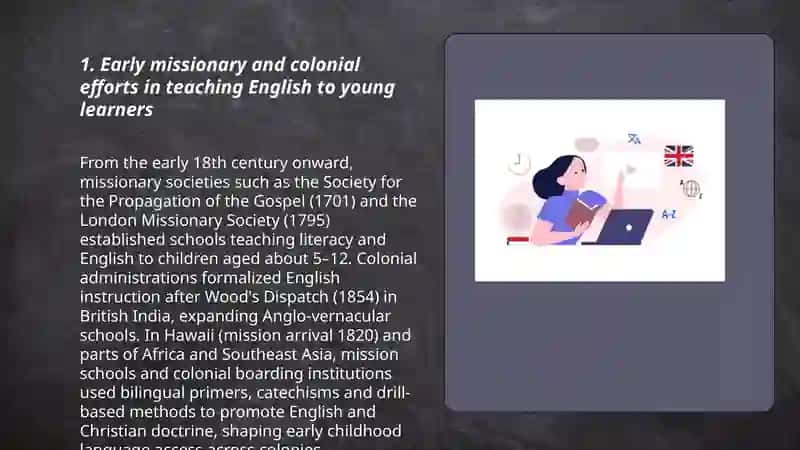 The history of teaching learning English a foreign language at the early ages 3