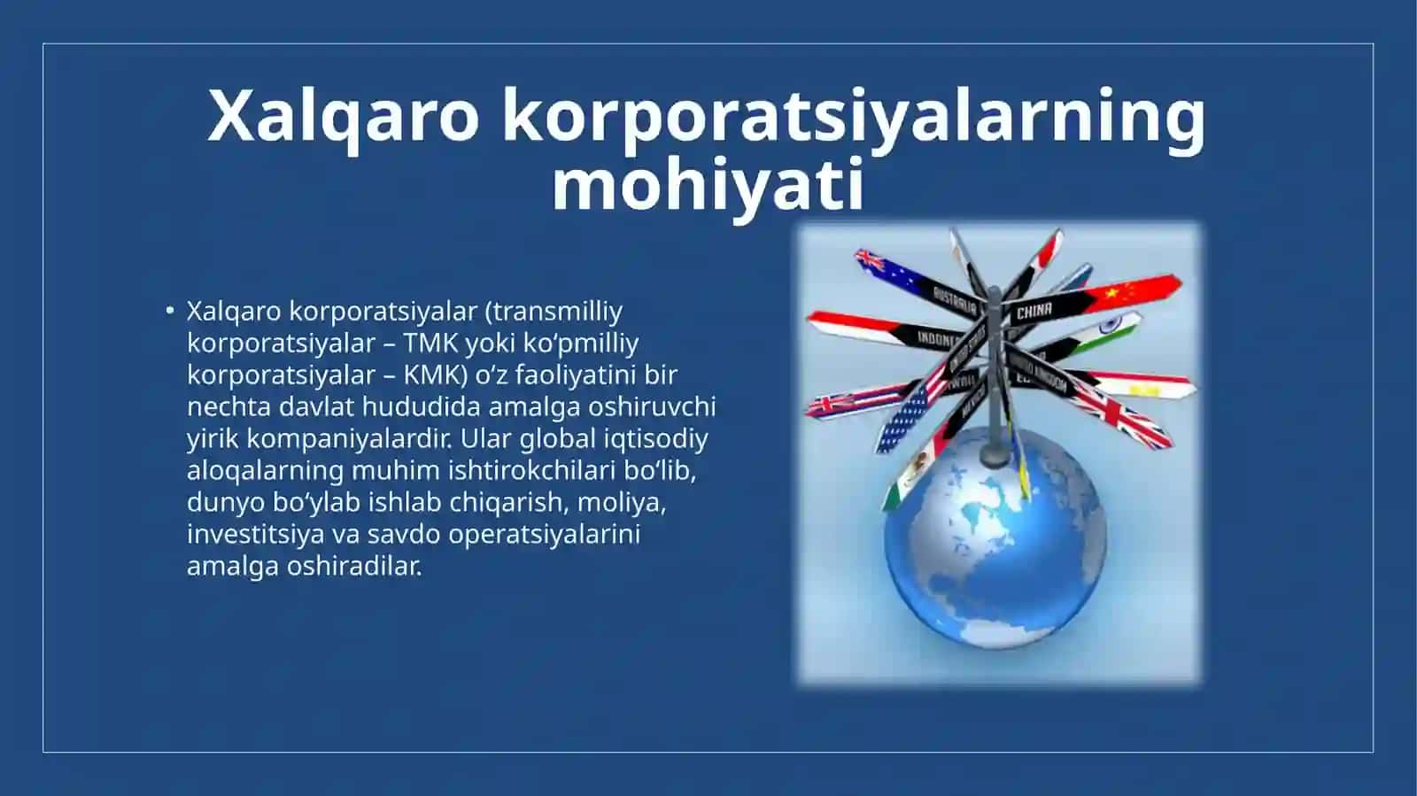 Xalqaro korporatsiyalar moliya munosabatlari 3