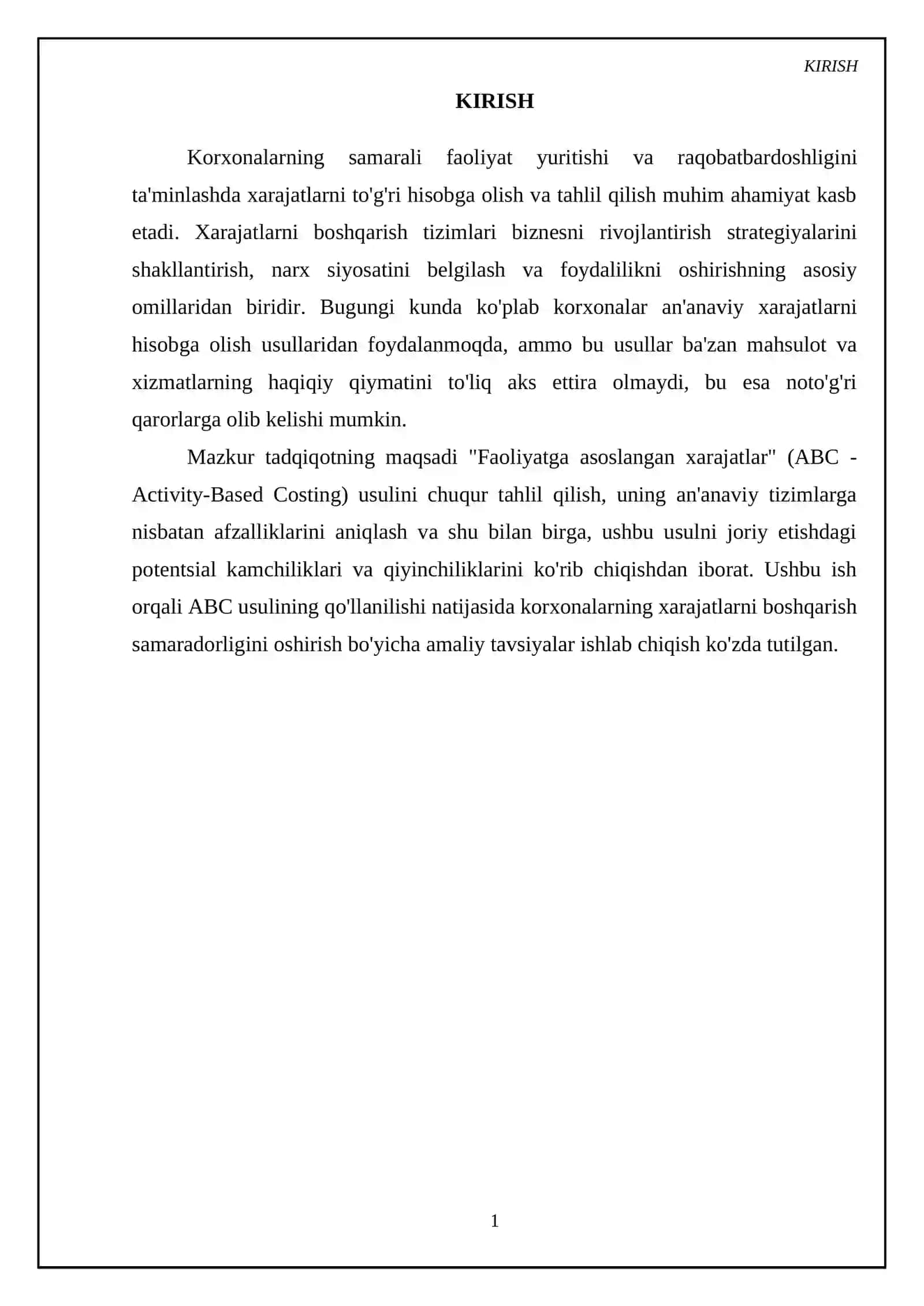 Xarajatlarni hisobga olish tizimlarini tahlil qilish: ABC usulining afzalliklari va kamchiliklari (faoliyatga asoslangan xarajatlar) 3