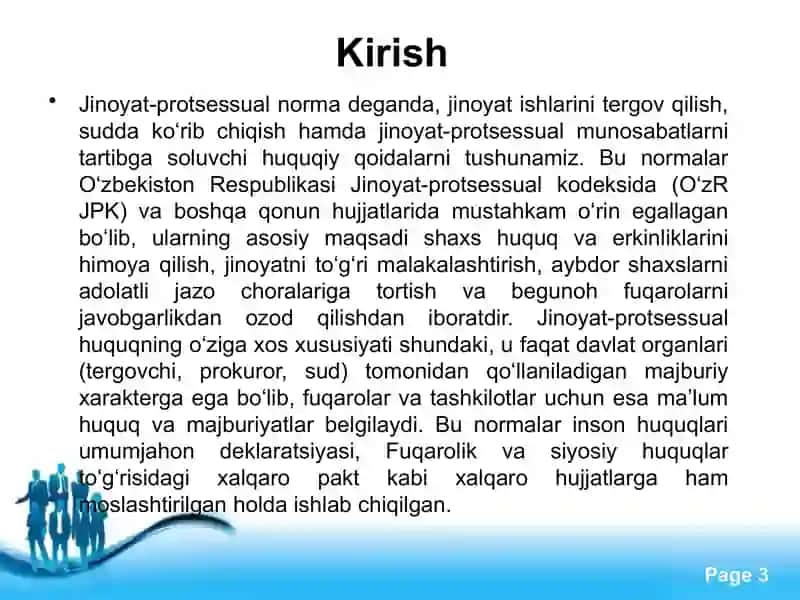 JINOYAT-PROTSESSUAL NORMA TUZILISHI VA TURLARI 3