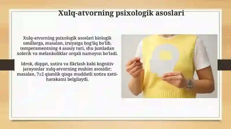 Xulq-atvorning psixologik asoslari 3
