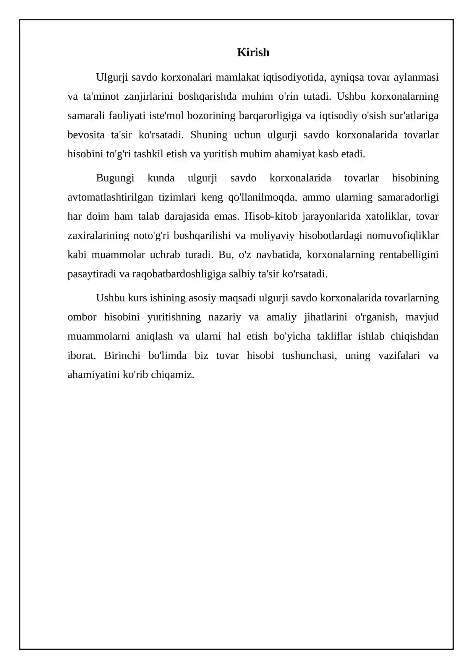Ulgurji savdo korxonalarida tovarlarning omolbor hisobi 3