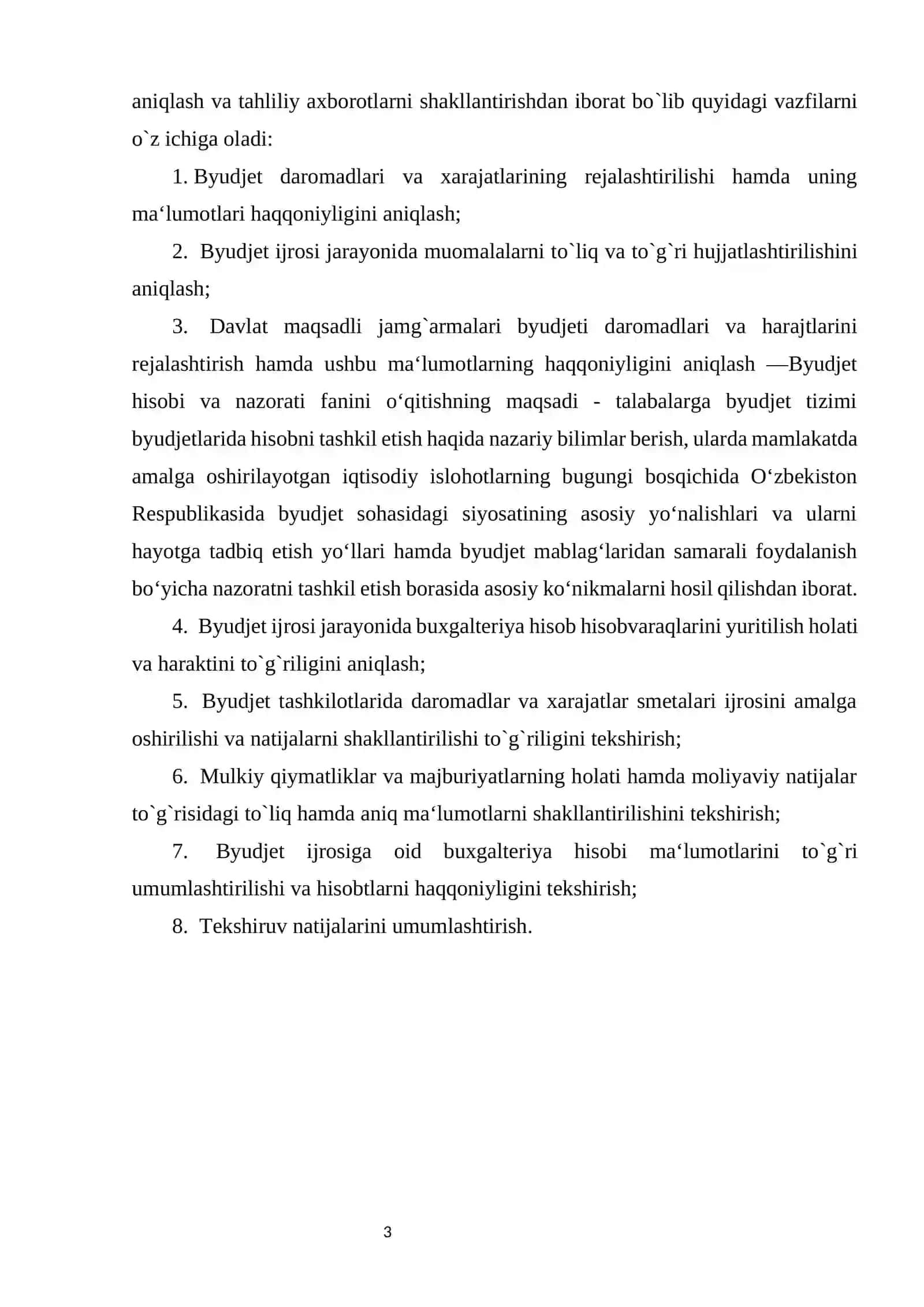 Byudjet hisobining mazmuni va byudjet ijrosini amalga oshirishdagi ahamiyati 3