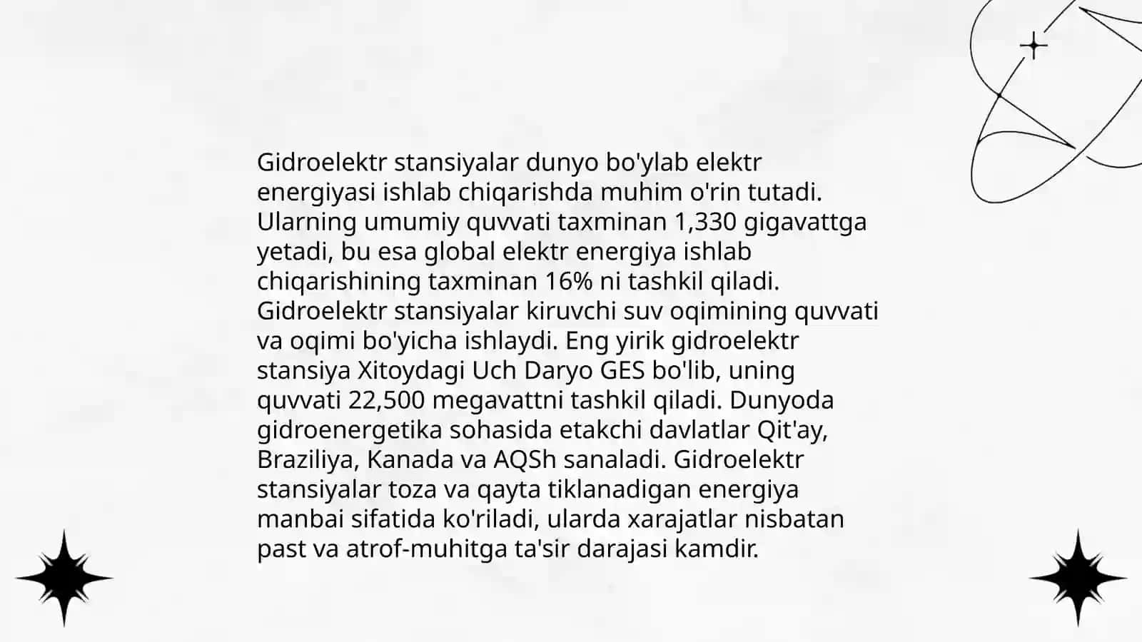 Jahonda ishlatilayotgan gidroelektr stansiyalar samaradorligi 3