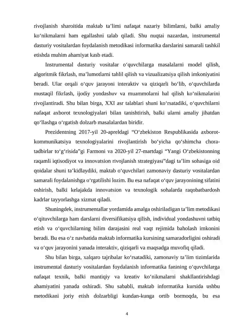 MAKTAB INFORMATIKA KURSIDA INSTRUMENTAL DASTURIY VOSITALARDAN FOYDALANISH METODIKASI 3