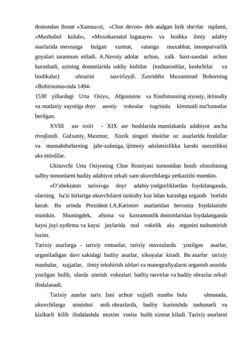 Adabiyotlar bilan Tarix Qo'llash 3