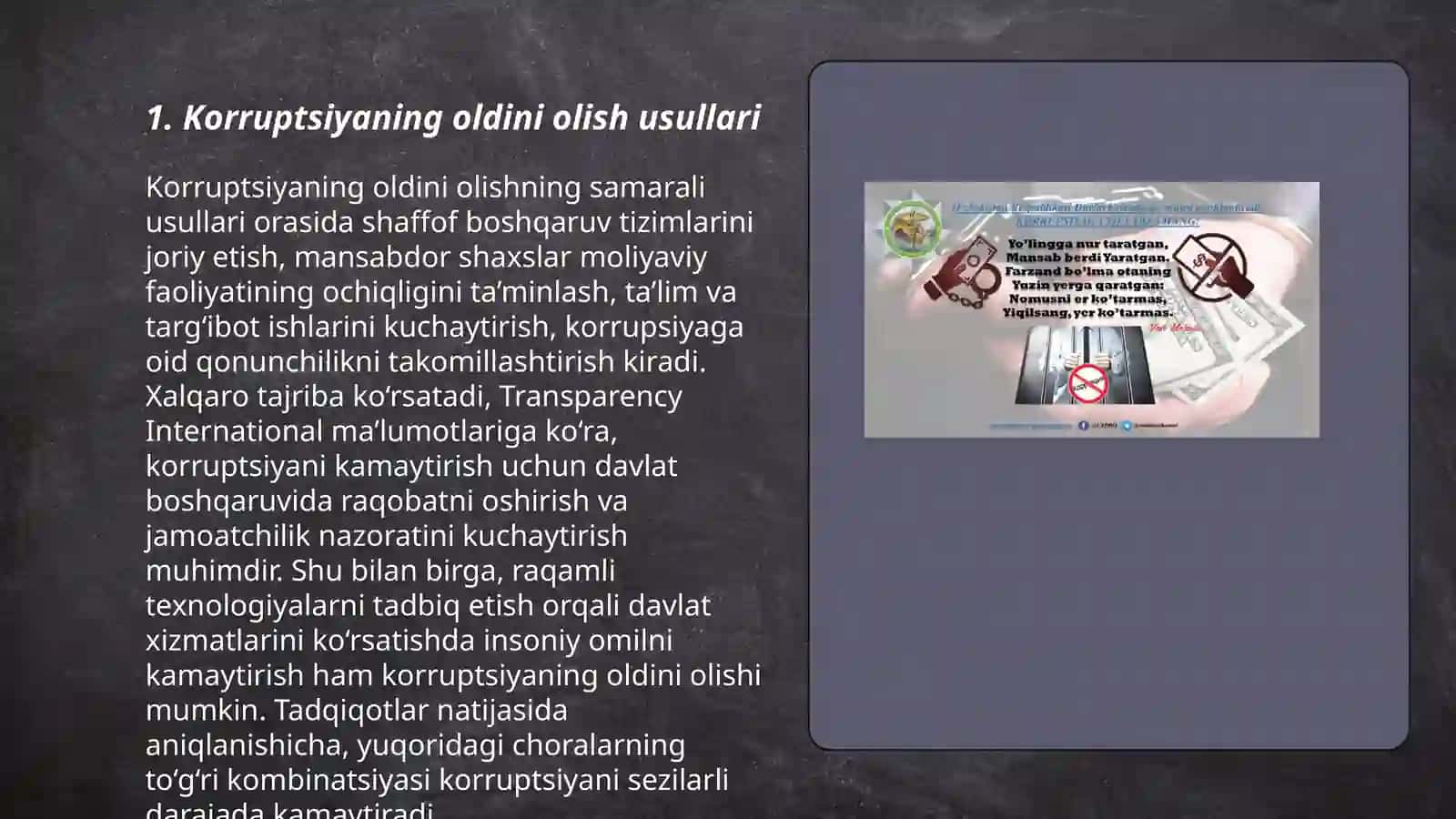 Korupsiyaga qarshi kurashish 3