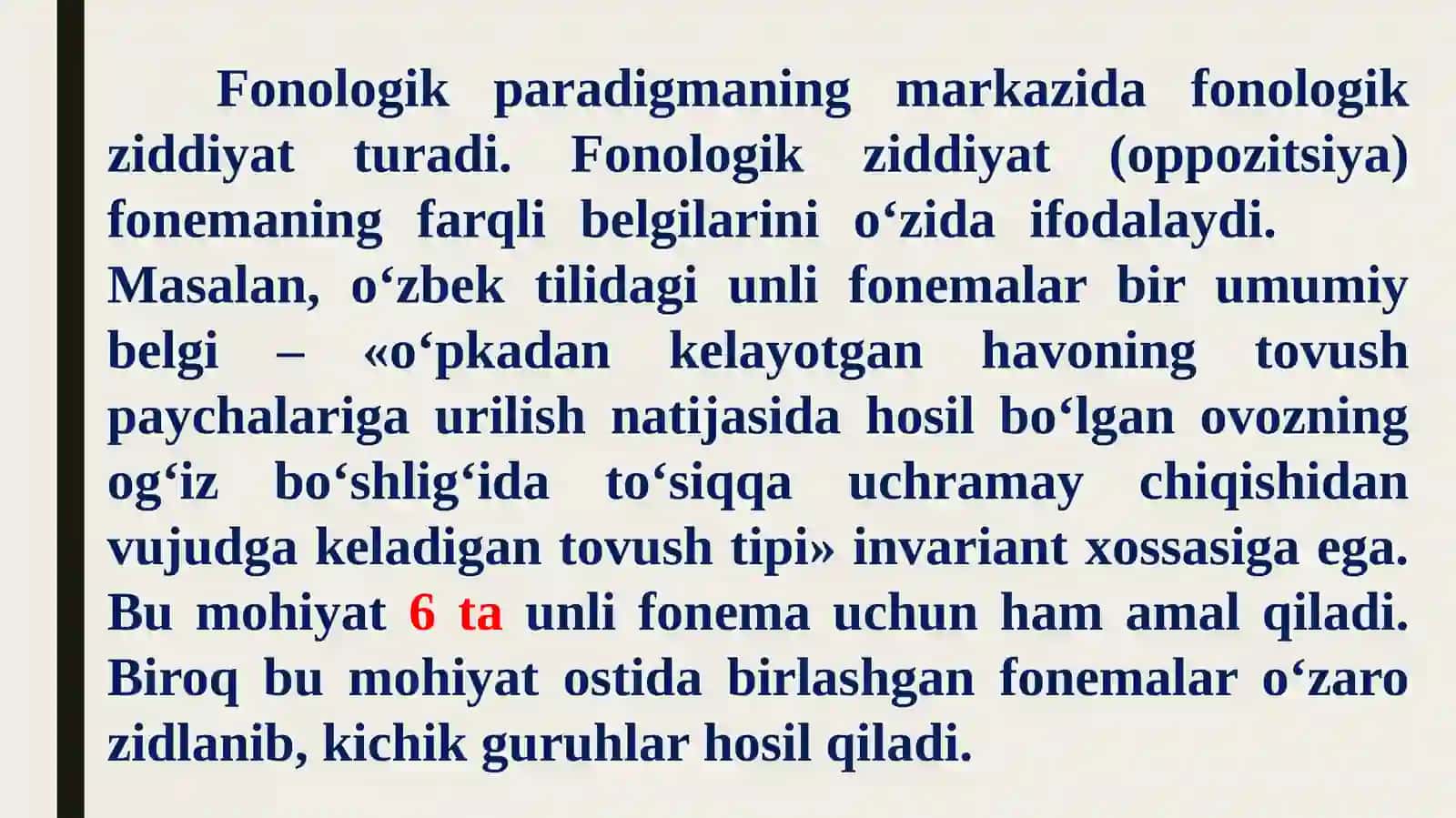 Fonemalar paradigmasi va fonologik ziddiyatlar 3