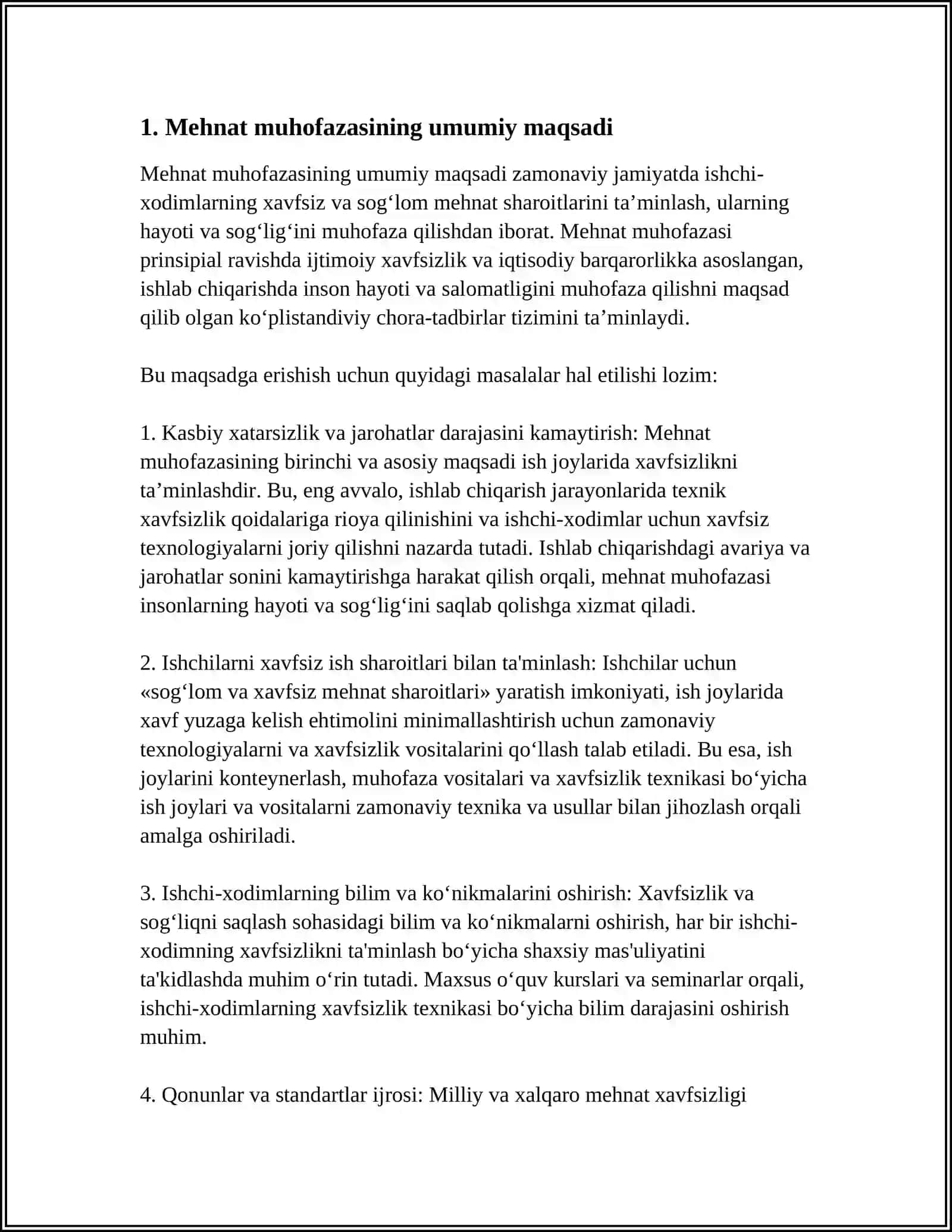 MEHNAT MUHOFAZASINING MAQSADI VA VAZIFALARI 3