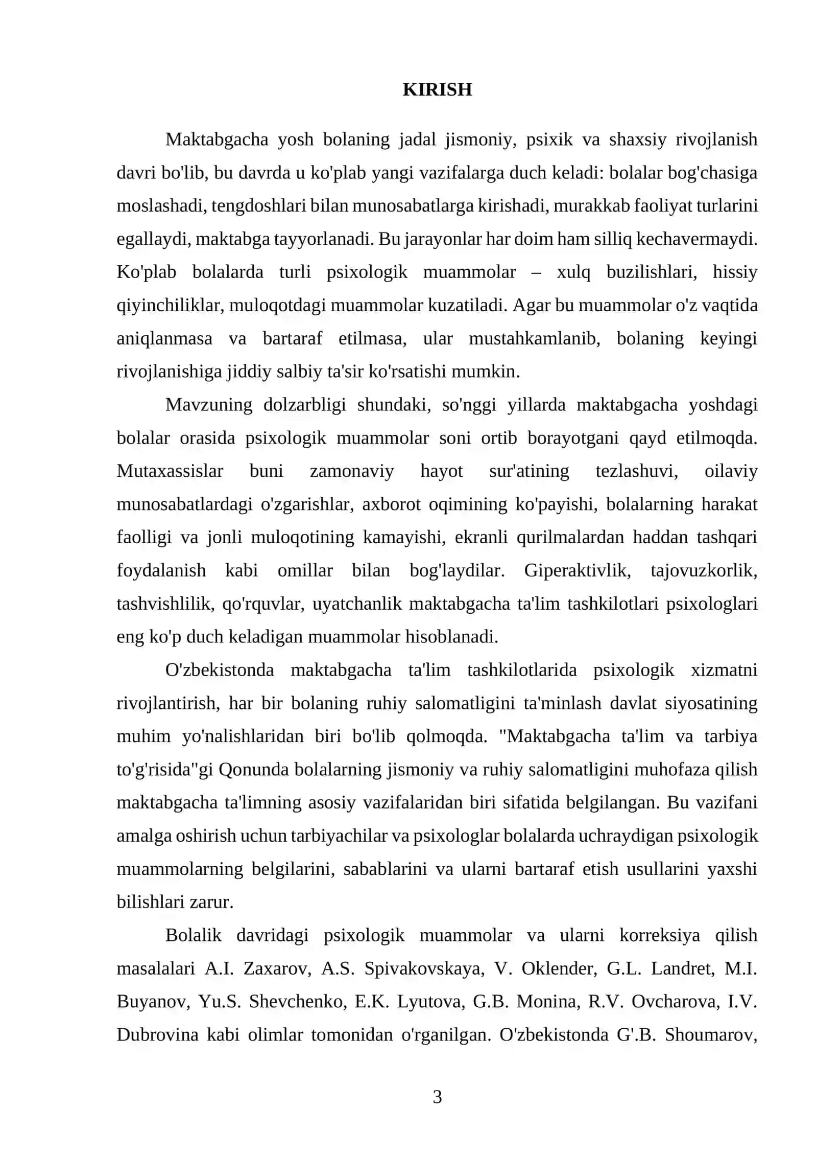 Maktabgacha yoshdagi bolalarda uchraydigan psixologik muammolar va ularni bartaraf etish usullari 3