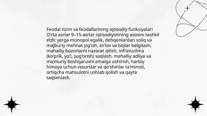 Feodal tizim va feodallarining iqtisodiy funksiyalari 3