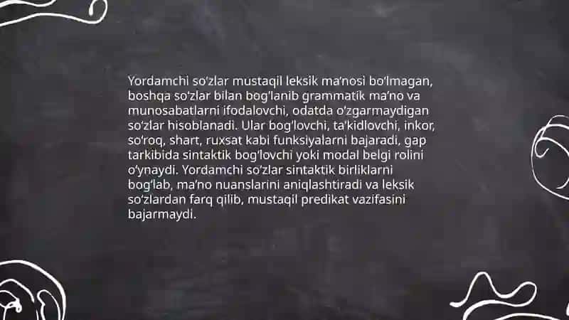 Yordamchi so'zlar 3
