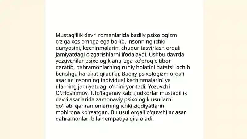 Mustaqillik davri romanlarida badiiy psixologizm 3