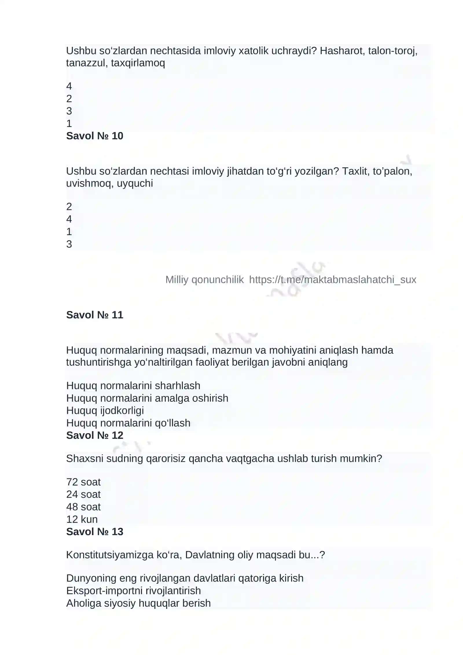 argost 40 talik savol javoblari bilan 3