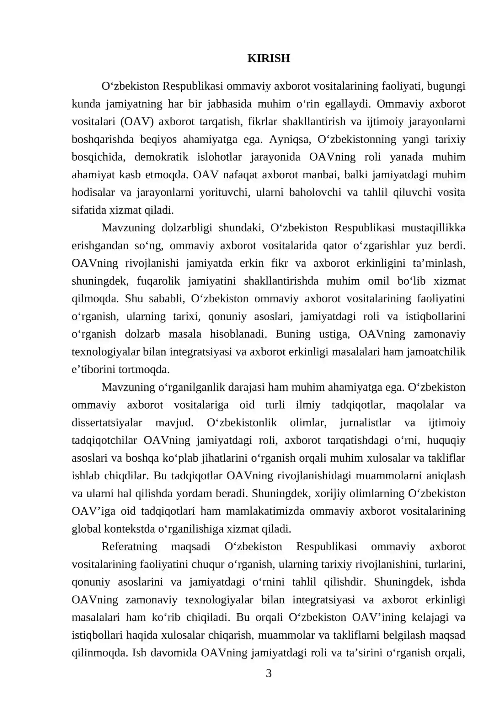 Oʻzbekistonning ENG YANGI TARIXI FANIDAN TAYYORLAGAN REFERATI 3