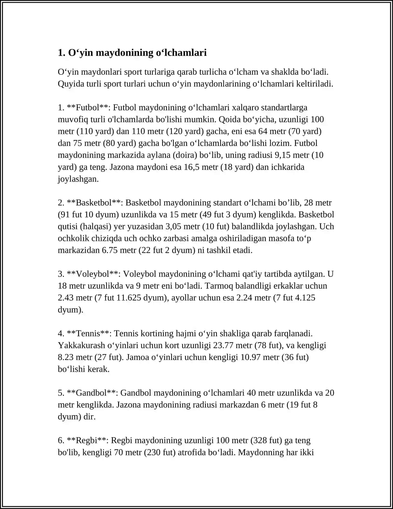 REFERAT Mavzu: FUDBOL SPORTING QOIDALARI 3