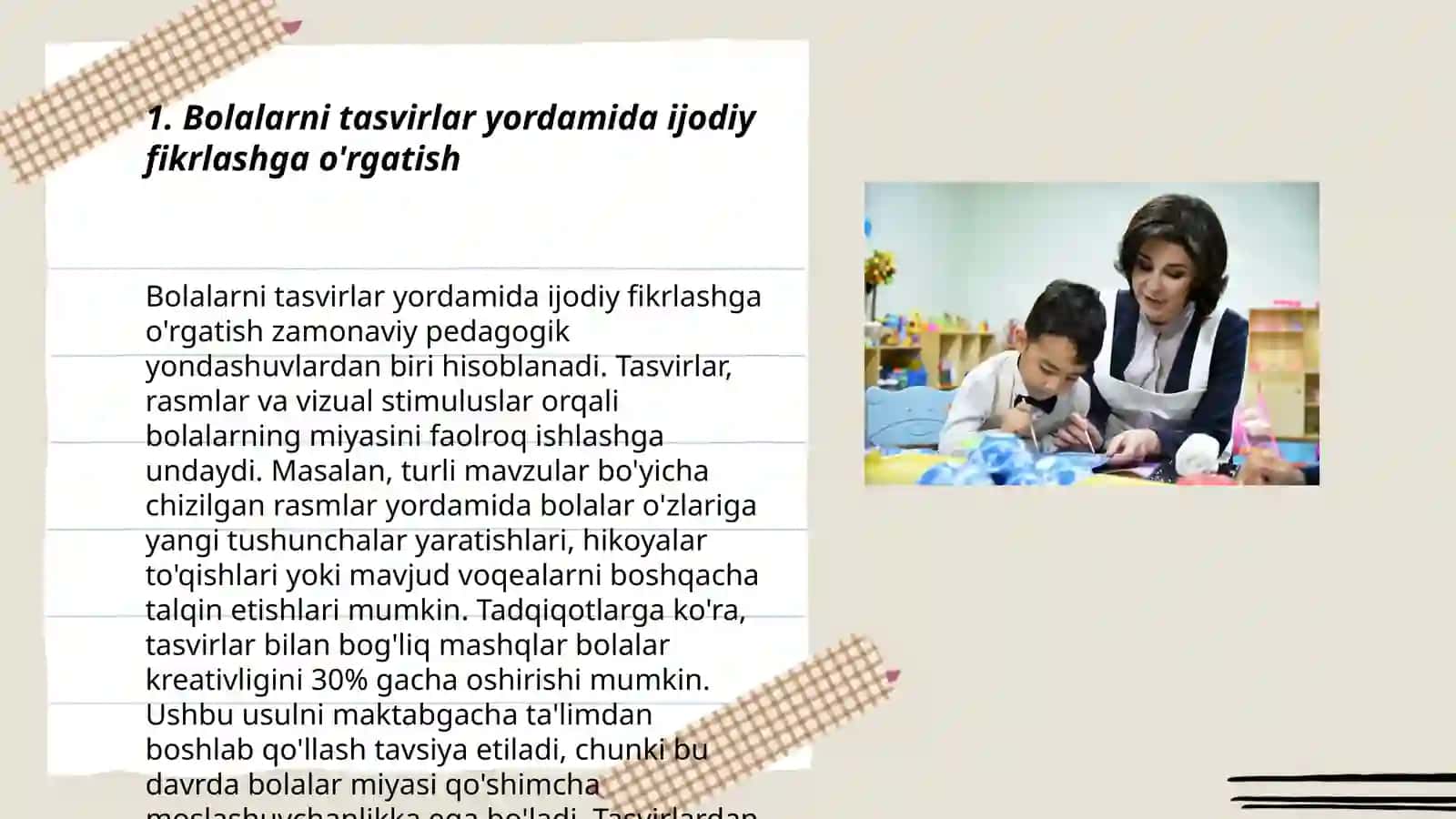Bolalarda turli tasvirlar yasash orqali ijodkorlikni tarbiyalash 3