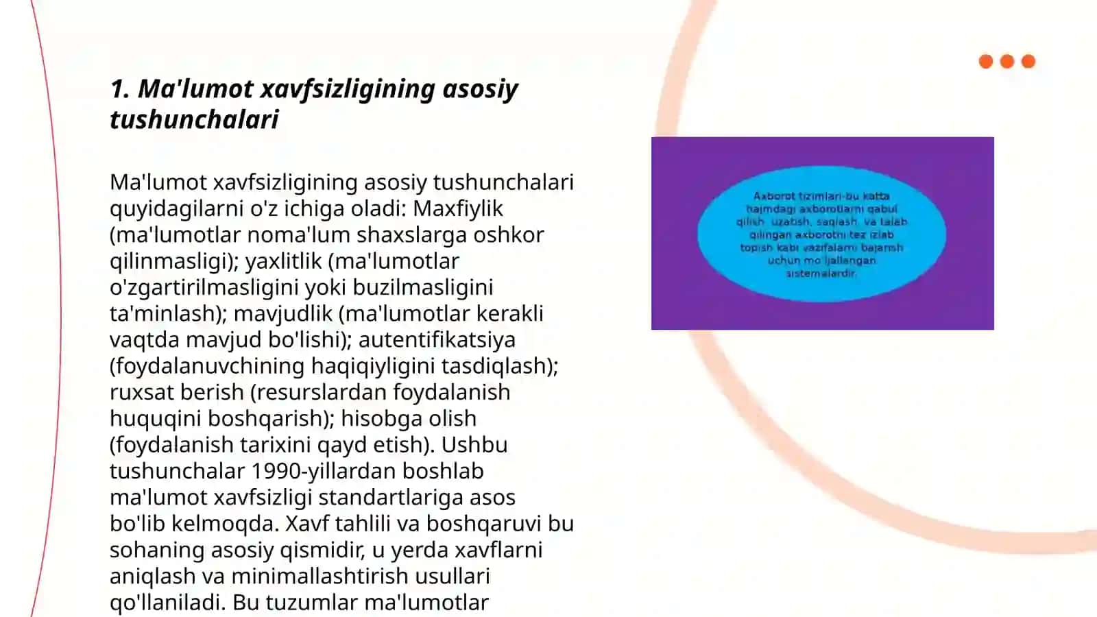 Ma'lumotlarga nisbatan tahdidlar va ular himoyasini tashkil etish chora-tadbirlari 3