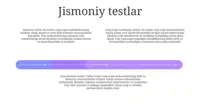 Oziq-Ovqat Xavfsizligi Fanidan Testlar 3