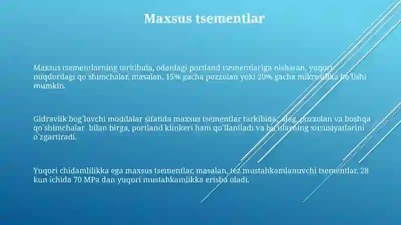 Sement turlari 3