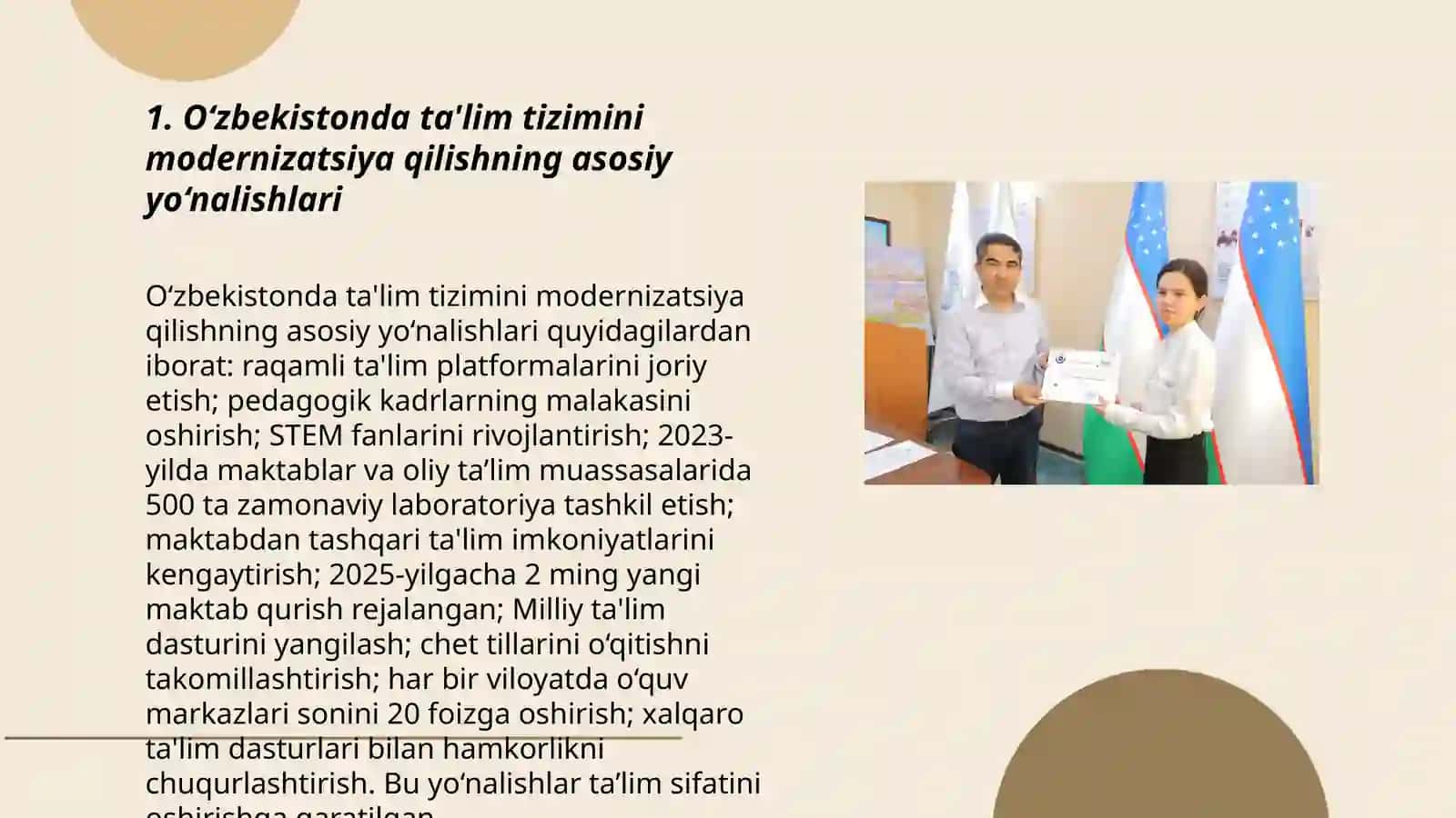 O‘zbekistonda ta'lim tizimini modernizatsiya qilishning asosiy yo‘nalishlari 3