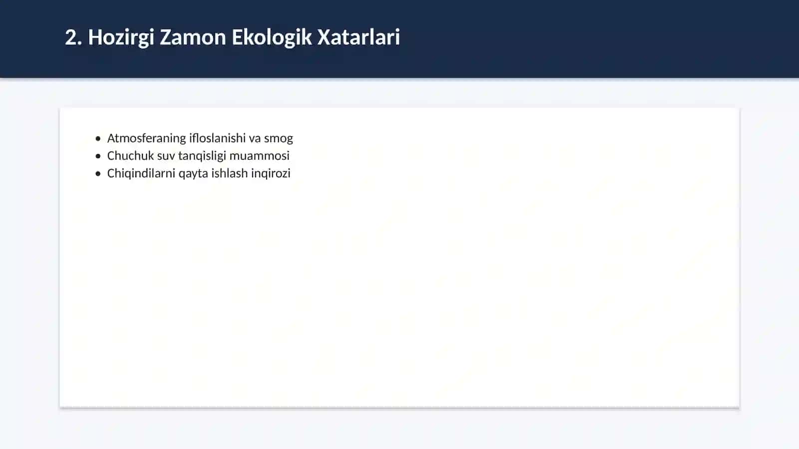 Global ekologik muammolar va yechimlar 3