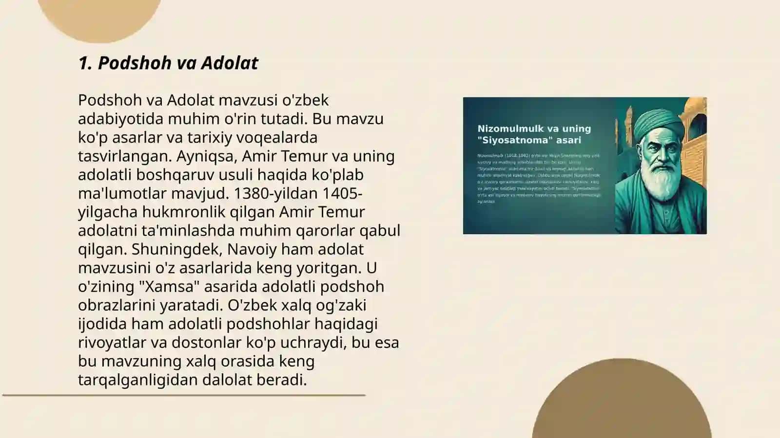 Nizom ul mulkning "Siyosatnoma" asaridagi hikoyat va tamsillar 3