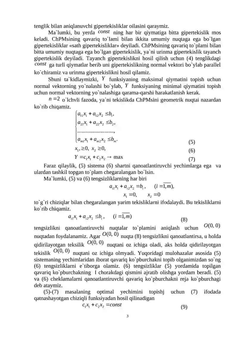 Chiziqli Programmalashtirish 3