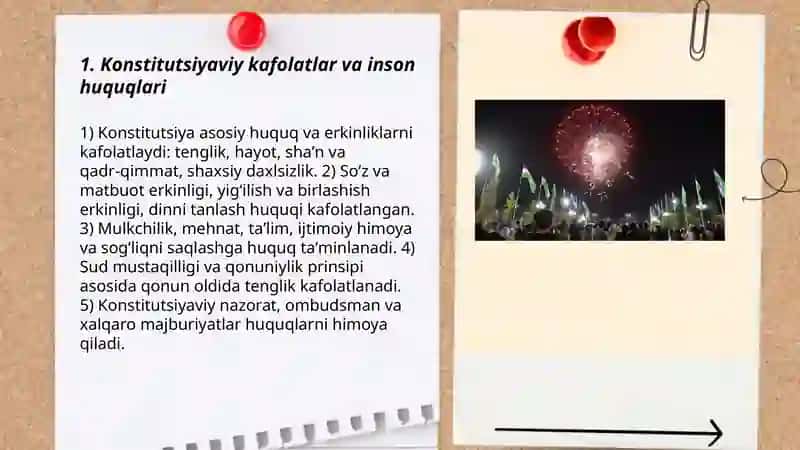 Yangi O'zbekistonda inson haq huquqlari va erkinliklar kafolatlanishi 3