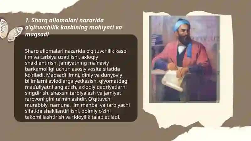 Sharq mamlakati allomalarining oʻqituvchilik kasbiga oid ilk qarashlari 3