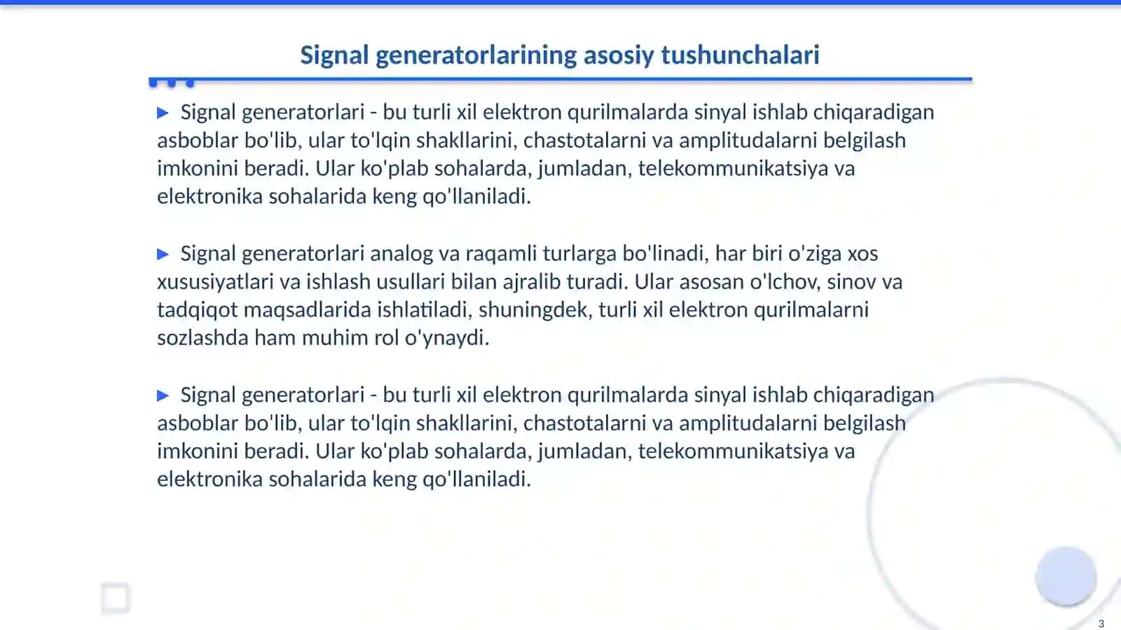 Signal generatorlari, generatorlarning turlari va kvars generatorlari 3