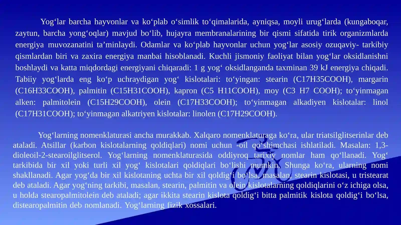 Yog‘lar va moylar tushunchalari 3