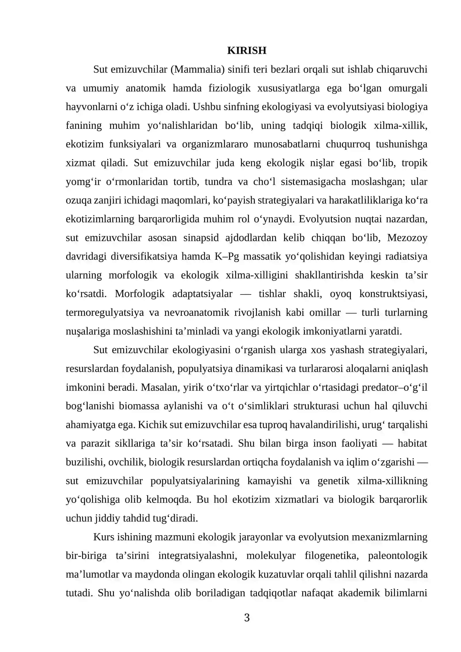 SUT EMIZUVCHILAR SINIFI EKOLOGIYASI VA EVOLYUTSIYASI 3