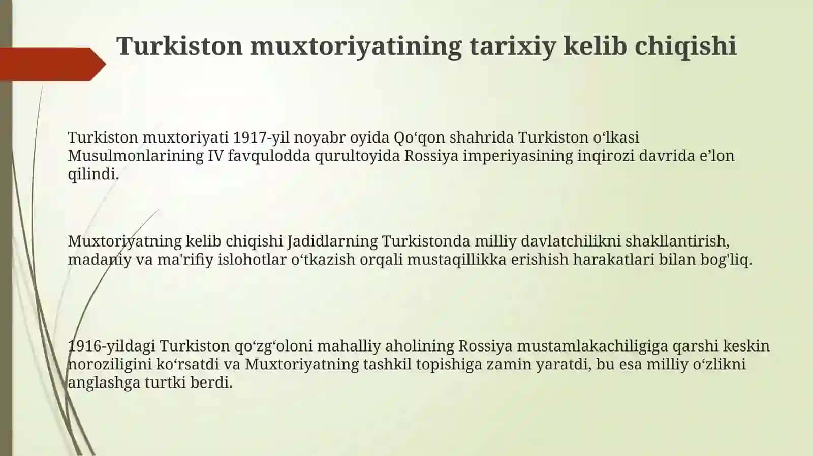 Turkiston muxtoriyati va uning faoliyati 3