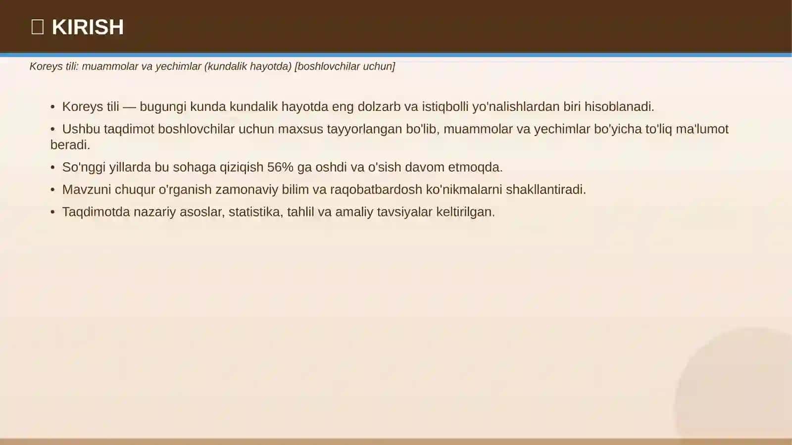 Taqdimot • KOREYS TILI 3
