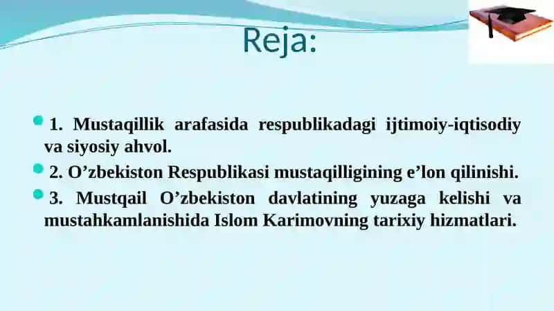 O‘zbekiston Respublikasining mustaqilik yillari 3