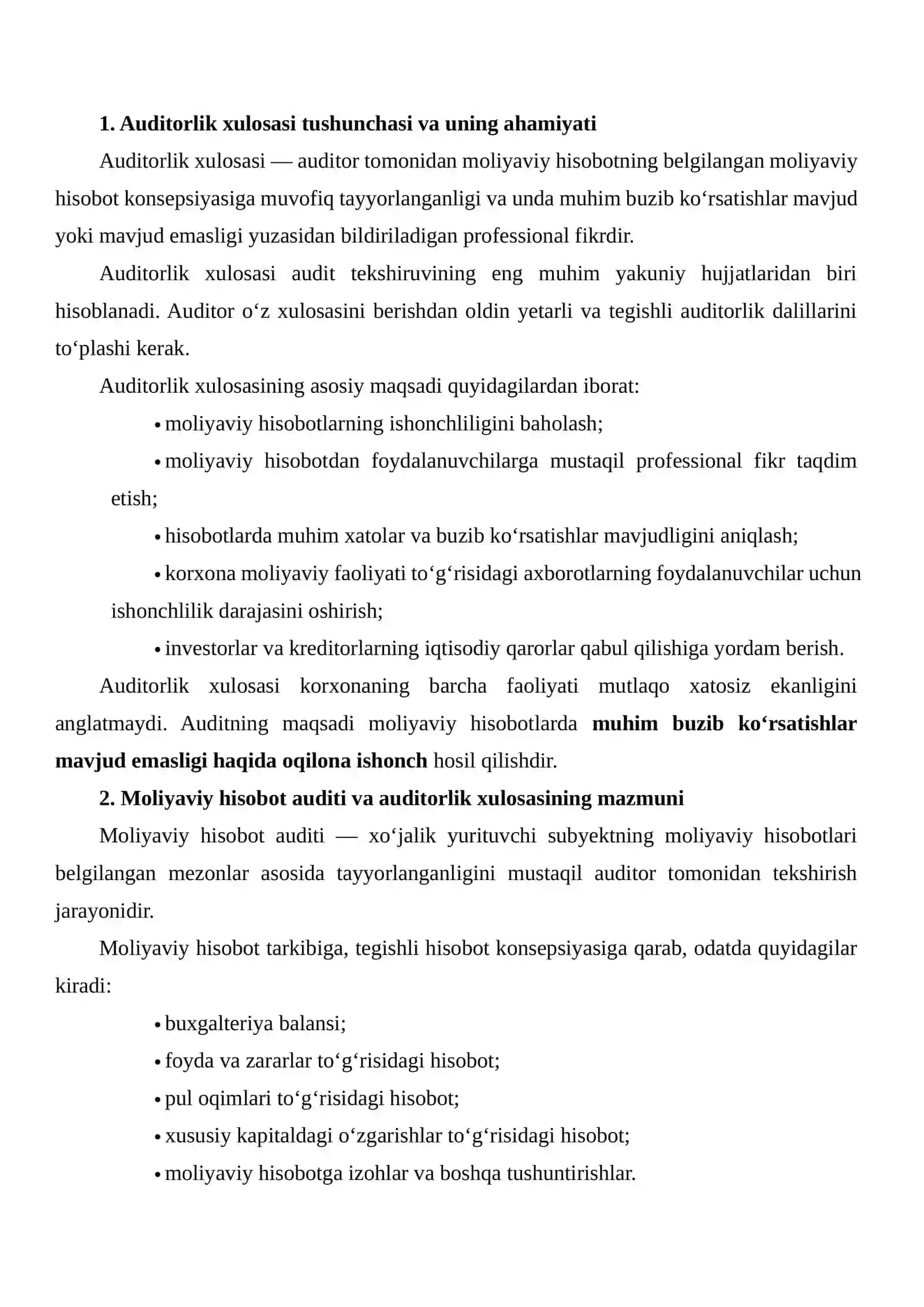 MOLIYAVIY HISOBOT BO‘YICHA AUDITORLIK XULOSALARI 3